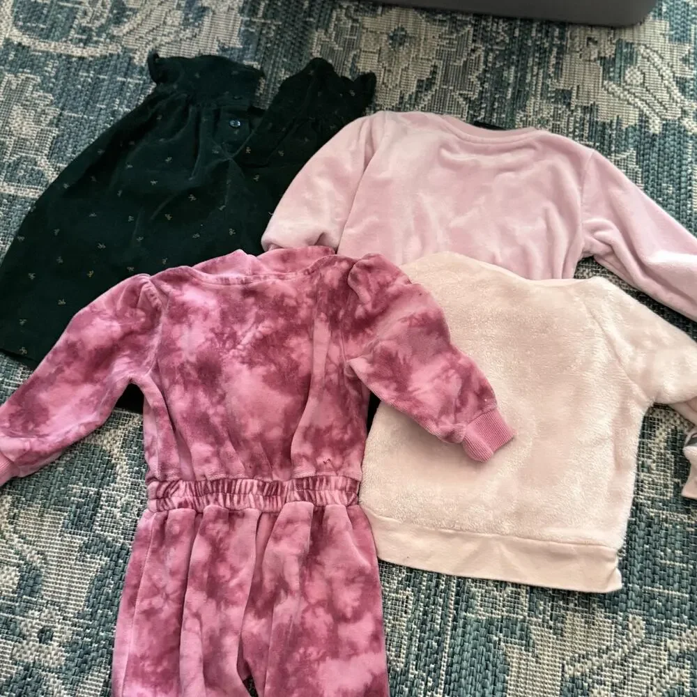4pc Baby Girl Clothes 12M Juicy Couture Disney Carter’s Grinch Romper Tops Dress